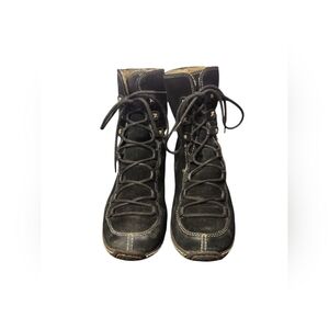 Timberland Reykir Ghillie Black Suede Lace Up Lined WP Ankle Boots Women's 8